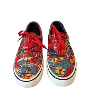 RALPH LAUREN POLO HAWAIIAN ALOHA CANVAS BOAT DECK SHOES SZ 8D VINTAGE